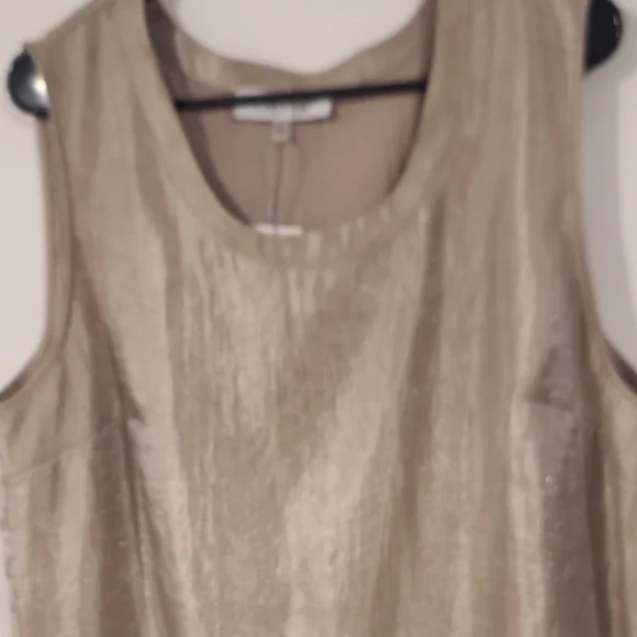 KASPER Shimmering Gold Sleeveless Blouse - Picture 5 of 5